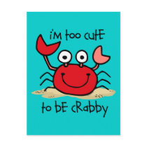 Too Cute Crab Post Card