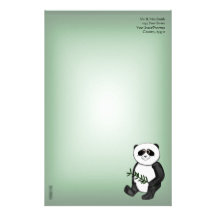 Too Cute Panda Bear Personalized Stationery