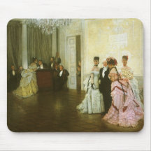 Too Early by James Tissot, Vintage Victorian Art Mouse Pads