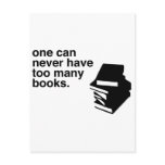 too many books postcards