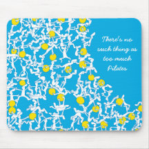 Too much Pilates mousemat, blue Mousepads