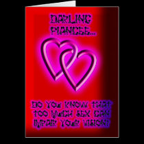 Too Much Sex Fiancee Valentines Card
