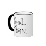 Tool Man spelled with drawing of tools, mug