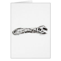 Tool wrench greeting cards