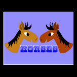 Toon horses postcards