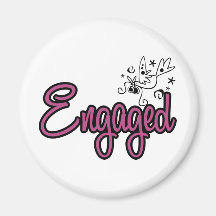 ToonDoveEngagedPink Magnets