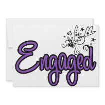 ToonDoveEngagedPurp Invitation