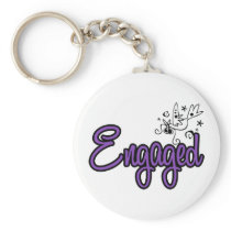 ToonDoveEngagedPurp Keychain