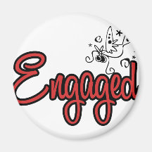 ToonDoveEngagedRed Fridge Magnet