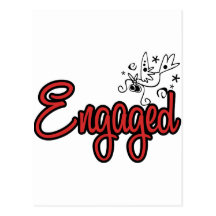 ToonDoveEngagedRed Post Card