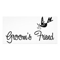 ToonDoveGroomsFriendblk Photo Greeting Card