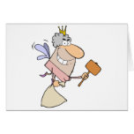 Tooth Fairy Flying With A Mallet And Bag Greeting Cards