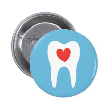 Tooth silhouette love heart dentist dental button