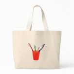 Toothbrushes and cup tote bags