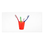 Toothbrushes and cup photo cards