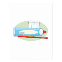 Toothpaste and Brush Postcards