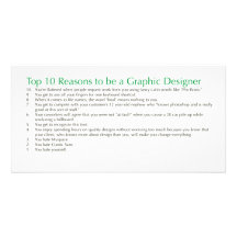 Top 10 Reasons to be a Graphic Designer Customized Photo Card
