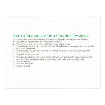 Top 10 Reasons to be a Graphic Designer Post Card