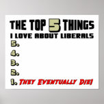 Top 5 Things I Love About Liberals posters