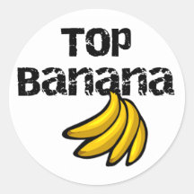 Top Banana Round Stickers