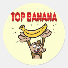 Top Banana Round Stickers