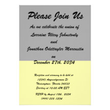 top black bottom yellow DIY custom background Personalized Invites