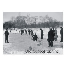 TOP Curling Old School Business Card