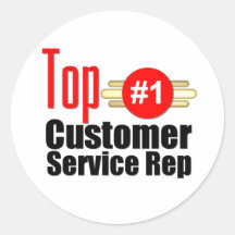 Top Customer Service Rep Round Stickers