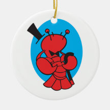 top hat and bowtie lobster christmas ornaments