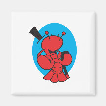 top hat and bowtie lobster fridge magnet