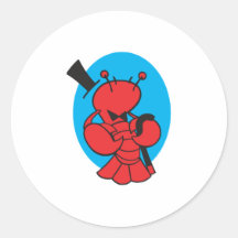 top hat and bowtie lobster stickers