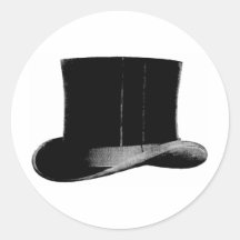top hat round stickers