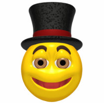 top hat smilie face ornament acrylic cut outs