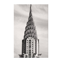 Top of the Chrysler Building NYC - B&W Canvas Print