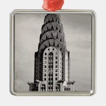 Top of the Chrysler Building NYC - B&W Christmas Ornament