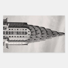 Top of the Chrysler Building NYC - B&W Rectangle Stickers
