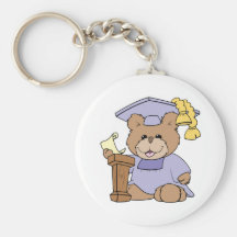 top of the class graduation bear design keychain