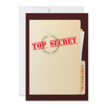 Top Secret Surprise Birthday Party Custom Invites