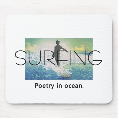 TOP Surfing Poetry in Ocean Mouse Mat by teepossible