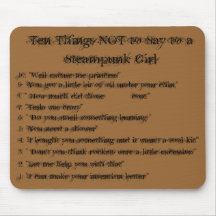 Top ten things never to say to a steampunk  girl mousepads