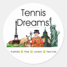 TOP Tennis Dreams Round Stickers