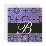 TOPKAPI BLUE BLACK  DAMASK MONOGRAM pink purple invitations