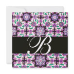 TOPKAPI  DAMASK MONOGRAM  black white pink green invitations