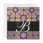 TOPKAPI YELLOW  BLACK  DAMASK MONOGRAM pink green invitations