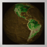 Topographic Map of Earth posters