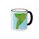 Topographic view of South America Coffee Mugs