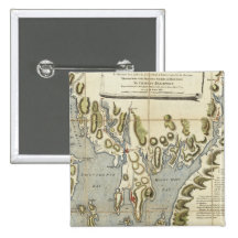 Topographical Chart of the Bay of Narraganset Pinback Buttons
