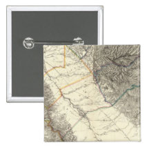 Topographical Map of Central California Buttons
