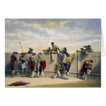 Toreros Reposing Between the Bulls Greeting Card