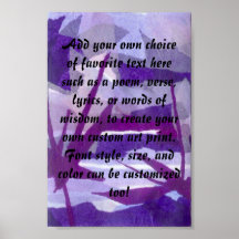 Torn paper collage background in shades of purple poster